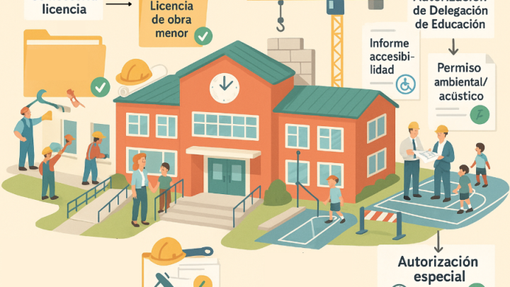 ¿Qué permisos se necesitan para realizar obras menores en un colegio?